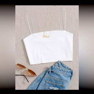 Shein Solid slim cami crop top